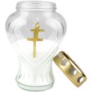 Grablicht aus Glas "Herz" Weiß 17 cm