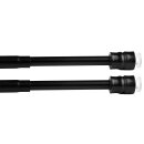 Klemmstange mit Schraubtechnik ausziehbar ohne Bohren (Saugnapf) schwarz 80 - 120 cm ( 2er Pack )