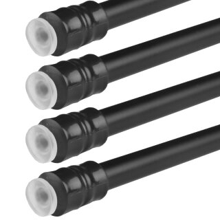 Klemmstange mit Schraubtechnik ausziehbar ohne Bohren (Saugnapf) schwarz 40 - 60 cm ( 4er Pack )