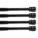 Klemmstange mit Schraubtechnik ausziehbar ohne Bohren (Saugnapf) schwarz 60 - 90 cm ( 4er Pack )