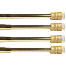 Klemmstange mit Schraubtechnik ausziehbar ohne Bohren (Saugnapf) Gold glänzend 60-90 cm (4er Pack)