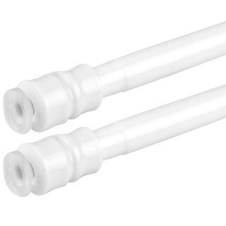 Klemmstange mit Schraubtechnik ausziehbar ohne Bohren (Saugnapf) weiß - perlweiß 40 - 60 cm ( 2er Pack )