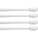 Klemmstange mit Schraubtechnik ausziehbar ohne Bohren (Saugnapf) weiß - perlweiß 40 - 60 cm ( 4er Pack )