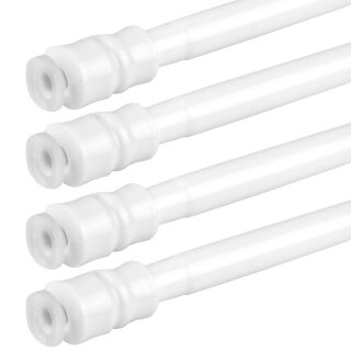 Klemmstange mit Schraubtechnik ausziehbar ohne Bohren (Saugnapf) weiß - perlweiß 60 - 90 cm ( 4er Pack )