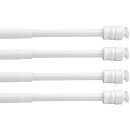 Klemmstange mit Schraubtechnik (4er Pack) Ø10mm - ausziehbar 60-90cm (Weiß) ohne Bohren