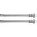 Klemmstange mit Schraubtechnik ausziehbar ohne Bohren (Saugnapf) silber - chrom matt 80 - 120 cm ( 2er Pack )