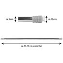Klemmstange mit Schraubtechnik ausziehbar ohne Bohren (Saugnapf) silber - chrom glanz 60 - 90 cm ( 2er Pack )