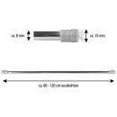Klemmstange mit Schraubtechnik ausziehbar ohne Bohren (Saugnapf) silber - chrom glanz 80 - 120 cm ( 2er Pack )