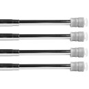Klemmstange mit Schraubtechnik (4er Pack) Ø10mm - ausziehbar 80-120cm (Silber glanz) ohne Bohren