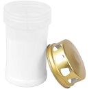 Grabkerze Rot/Weiß 48h (Deckel Gold) Weiß