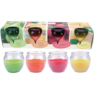 Duftkerzen im Glas "Selection" Mix 4er-Pack Fruits