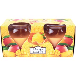 HS Candle Duftkerze im Glas "Creation" 2er-Pack Mango Sorbet