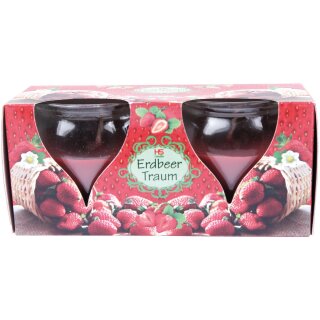 HS Candle Duftkerze im Glas "Creation" 2er-Pack Erdbeer Traum