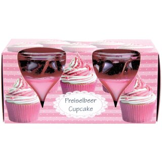 HS Candle Duftkerze im Glas "Creation" 2er-Pack Preiselbeer Cupcake