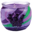 Duftkerze im Glas "Motiv" 22h Lavendel