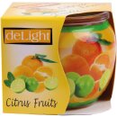 Duftkerze im Glas "Motiv" 22h Citrus Fruits