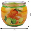 Duftkerze im Glas "Motiv" 22h Citrus Fruits