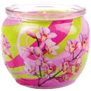 Duftkerze im Glas "Motiv" 22h Blütenzauber