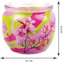 Duftkerze im Glas "Motiv" 22h Blütenzauber