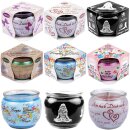 Duftkerze im Glas mit Spruch