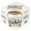 Duftkerze im Glas mit Spruch  Birthday