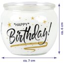 Duftkerze im Glas mit Spruch  Birthday