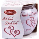 Duftkerze im Glas mit Spruch  Ich liebe Dich
