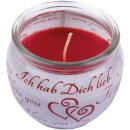 Duftkerze im Glas mit Spruch  Ich liebe Dich