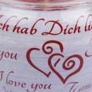 Duftkerze im Glas mit Spruch  Ich liebe Dich