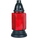 Grablaterne aus Glas inkl. Kerze Rot