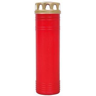 Kompositionsöllicht Grabkerze mit Deckel 170h Rot