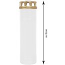 Kompositionsöllicht Grabkerze mit Deckel 170h Weiß