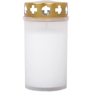 Tagebrenner Grabkerze Weiß 30h mit Deckel