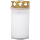 Tagebrenner Grabkerze Weiß 30h mit Deckel