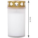 Tagebrenner Grabkerze Weiß 30h mit Deckel