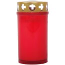 Tagebrenner Grabkerze Rot 30h mit Deckel