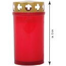 Tagebrenner Grabkerze Rot 30h mit Deckel