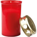 Tagebrenner Grabkerze Rot 30h mit Deckel