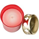 Tagebrenner Grabkerze Rot 30h mit Deckel