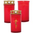 Tagebrenner Grabkerze Rot 30h mit Deckel