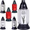 Grablicht aus Glas "6eck" inkl. Grabkerze 50h