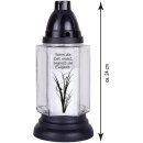 Grablicht aus Glas "6eck" inkl. Grabkerze 50h weiß Calla