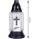 Grablaterne aus Glas mit Kreuz inkl. Kerze Brava weiß