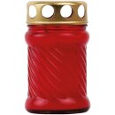 Grablicht aus Glas "Rille" Rot