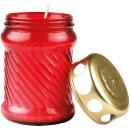 Grablicht aus Glas "Rille" Rot