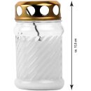 Grablicht aus Glas "Rille" Weiß