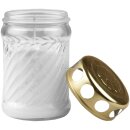 Grablicht aus Glas "Rille" Weiß