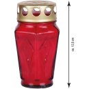 Grablicht aus Glas "Sechseck" Rot