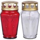 Grablicht aus Glas "Sechseck" Rot