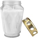 Grablicht aus Glas "Sechseck" Weiß